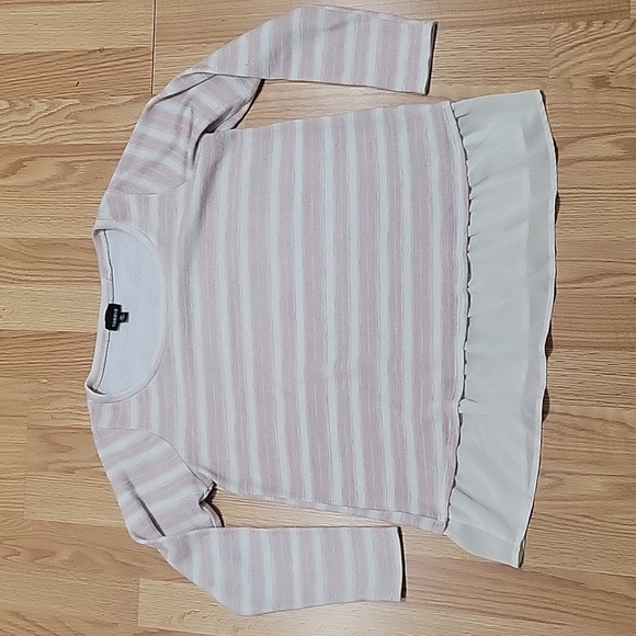 Torrid Ivory & Blush Pink Stripe 2fer Sweater - Picture 8 of 12
